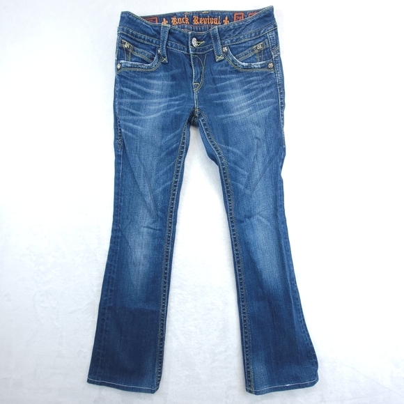 Rock Revival Jeans Womens Size 28 Gwen Boot Butt Flap Pocket *Minor Flaw* - Picture 4 of 11